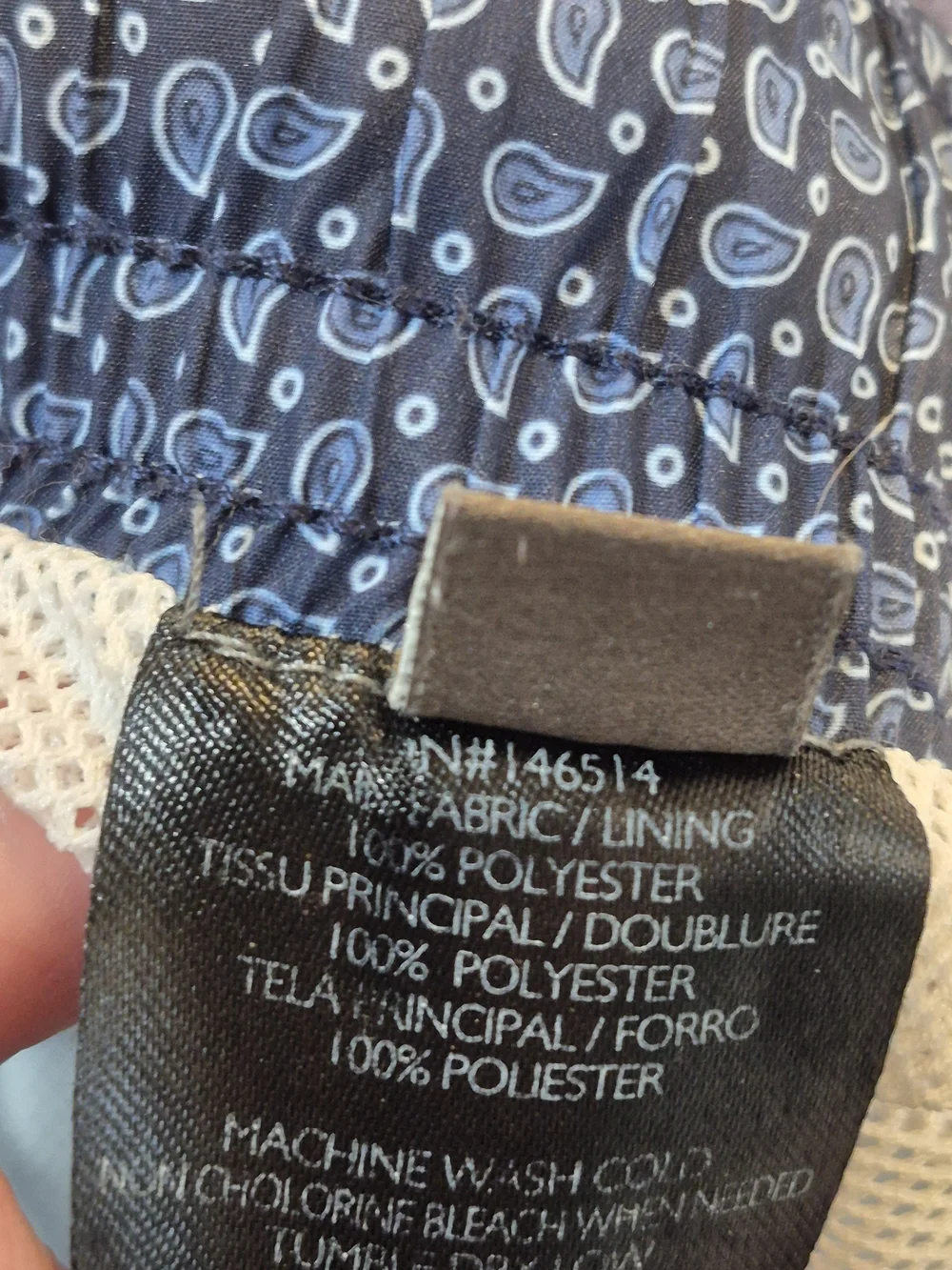 Slate & Stone Navy Paisley-Print Swim Trunks 4804